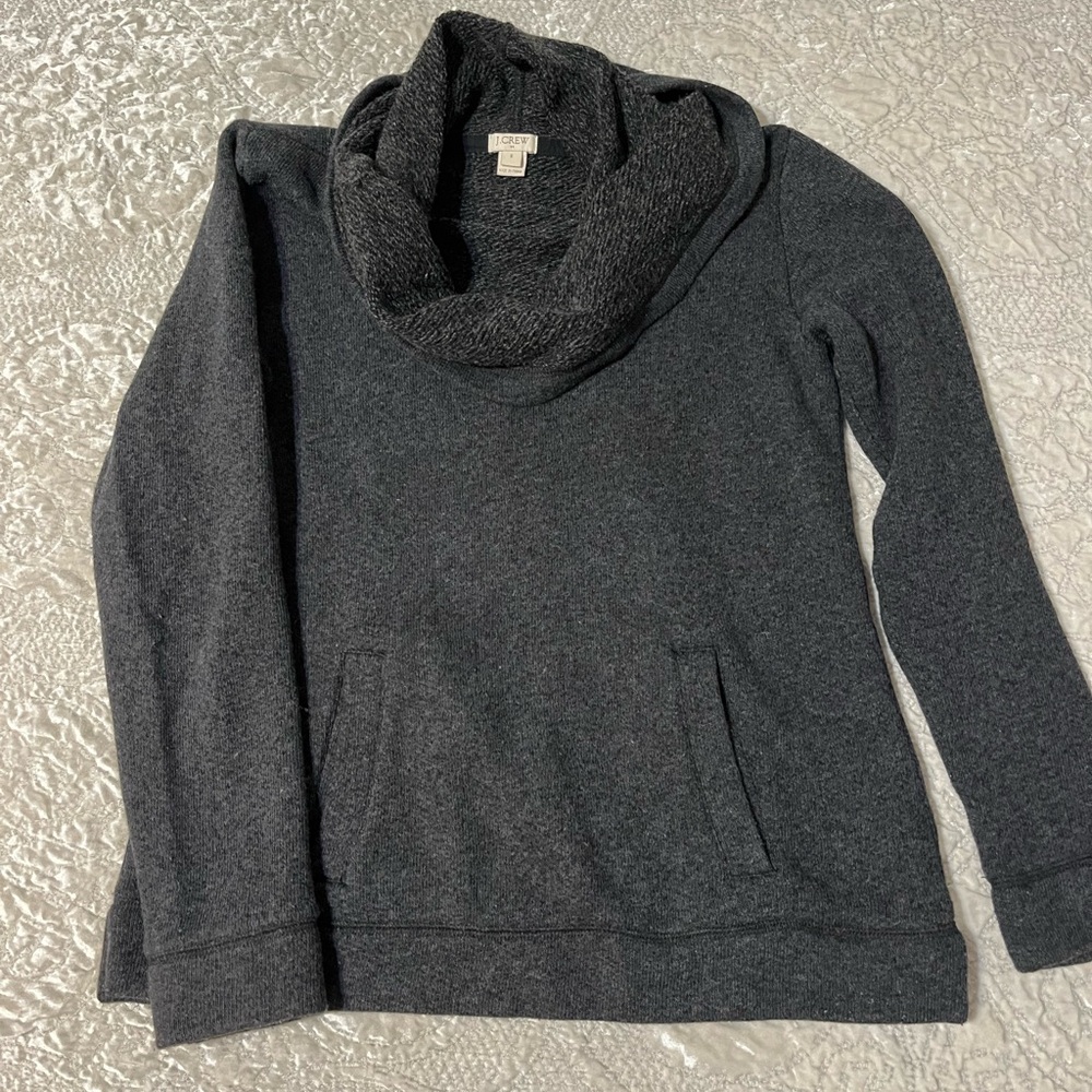 J. Crew Charcoal Gray Cowl Neck Sweater. Small